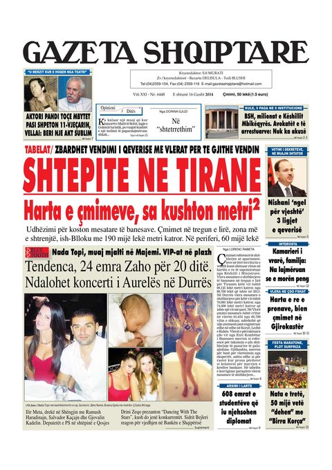 Gazeta Shqiptare 2014-08-16