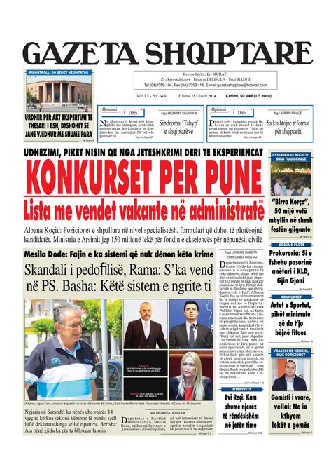 Gazeta Shqiptare 2014-08-18