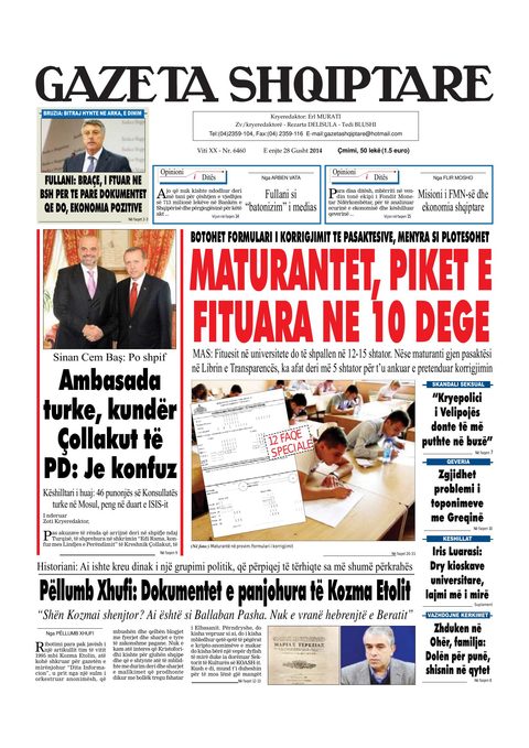 Gazeta Shqiptare 2014-08-28