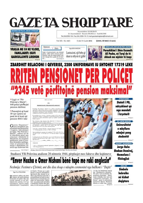 Gazeta Shqiptare 2014-08-31