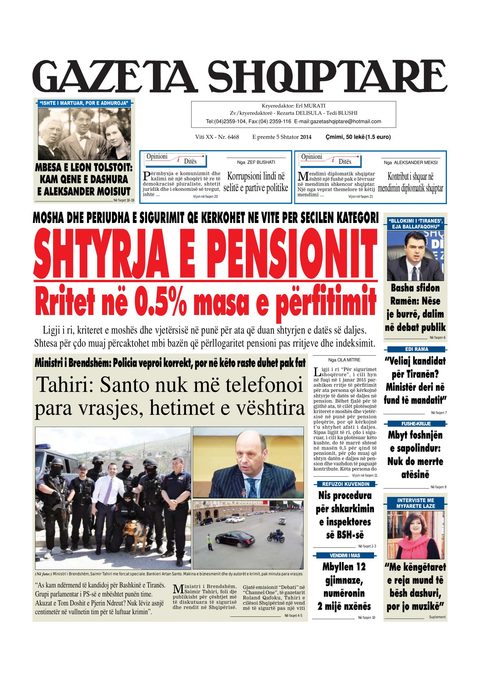 Gazeta Shqiptare 2014-09-05