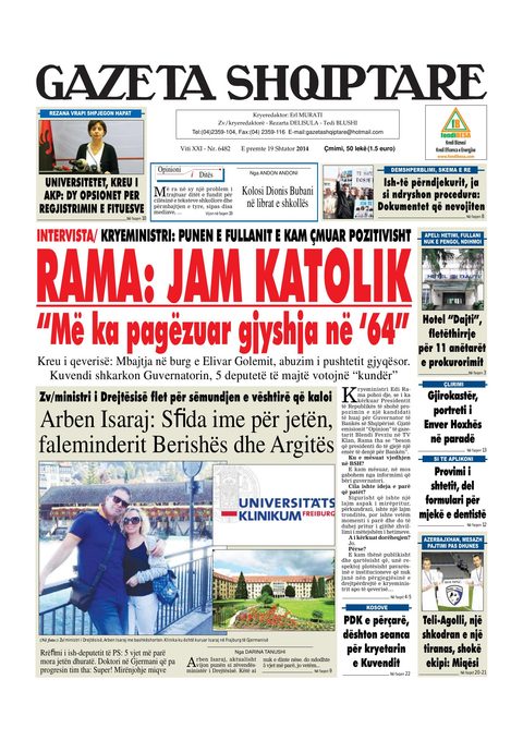 Gazeta Shqiptare 2014-09-19