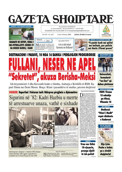 Gazeta Shqiptare 2014-09-14