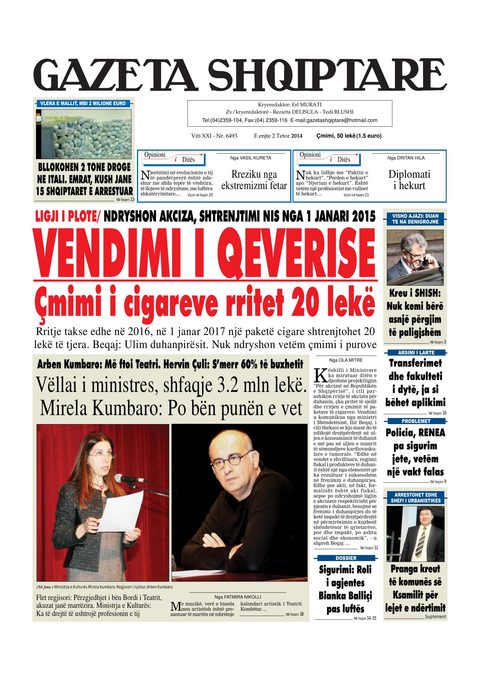 Gazeta Shqiptare 2014-10-02