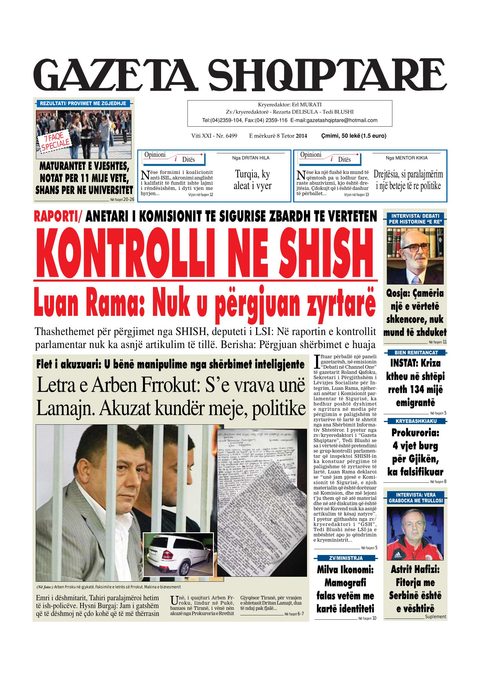 Gazeta Shqiptare 2014-10-08