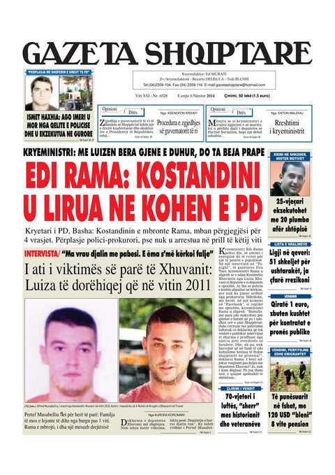 Gazeta Shqiptare 2014-11-06