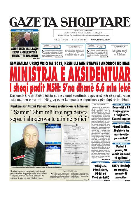 Gazeta Shqiptare 2014-01-20