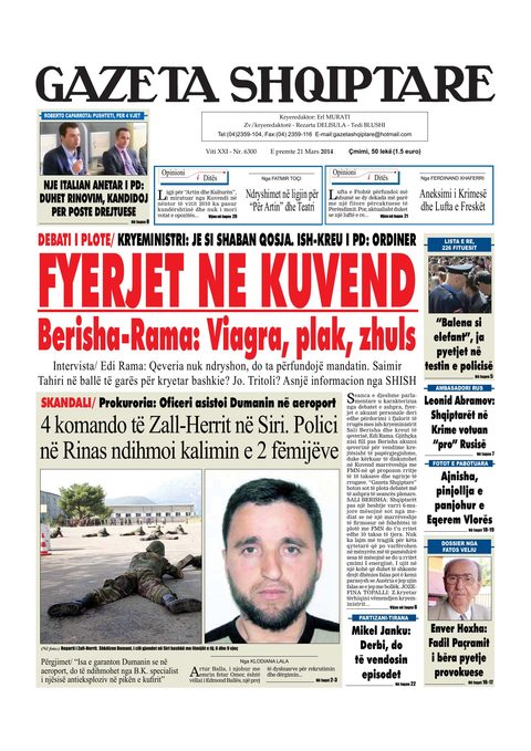 Gazeta Shqiptare 2014-03-21