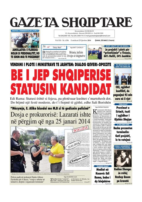 Gazeta Shqiptare 2014-06-25
