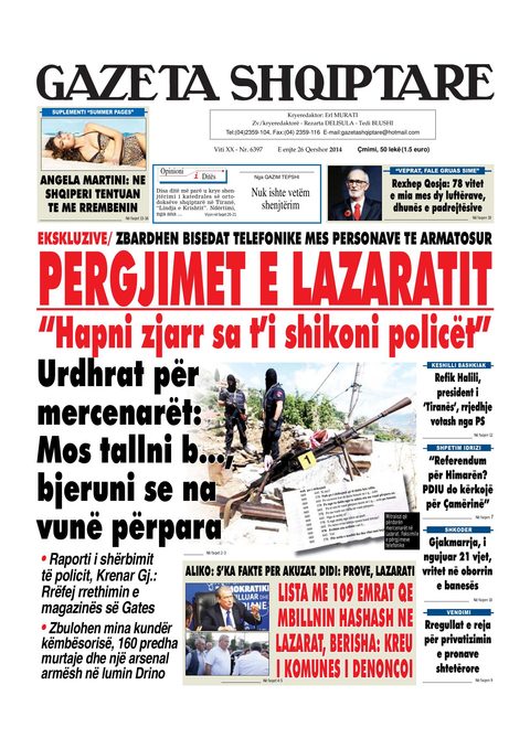 Gazeta Shqiptare 2014-06-26