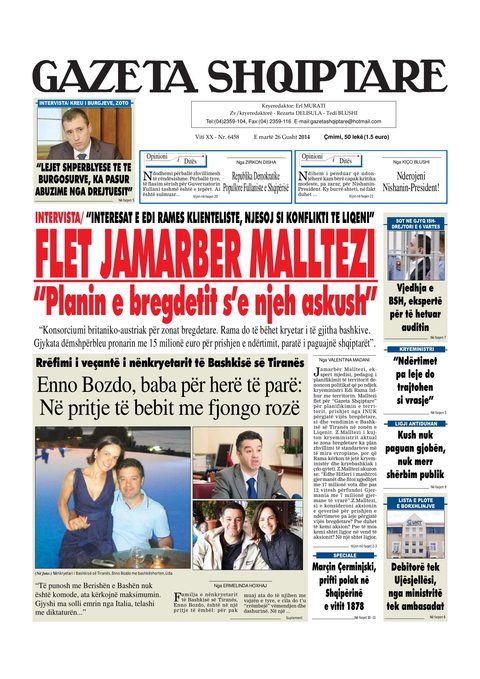 Gazeta Shqiptare 2014-08-26