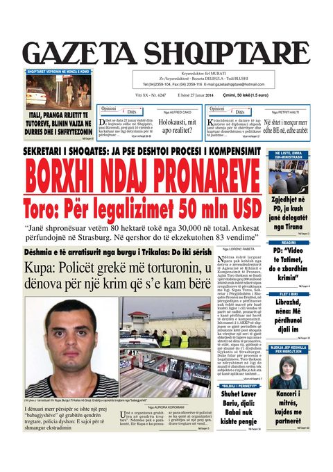 Gazeta Shqiptare 2014-01-27