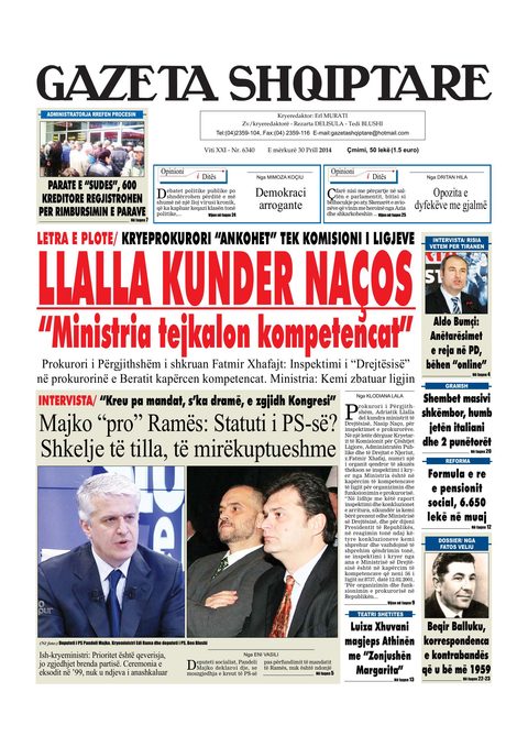 Gazeta Shqiptare 2014-04-30