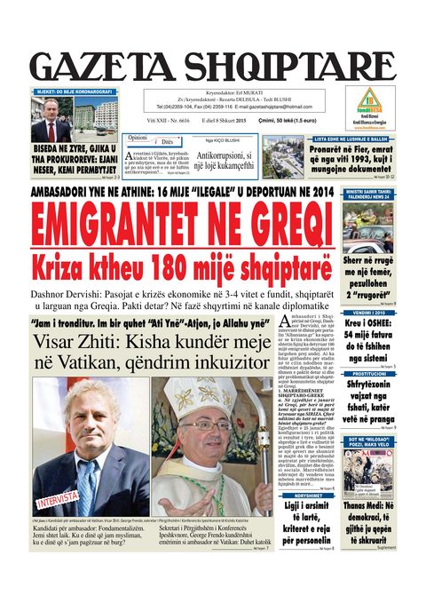 Gazeta Shqiptare 2015-02-08