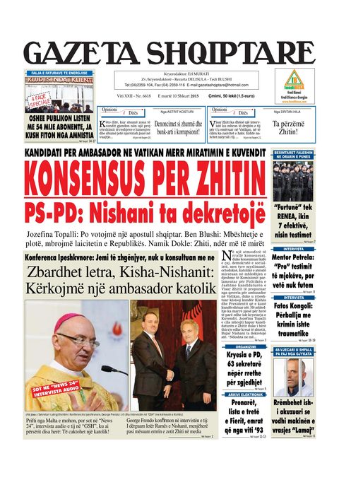 Gazeta Shqiptare 2015-02-10