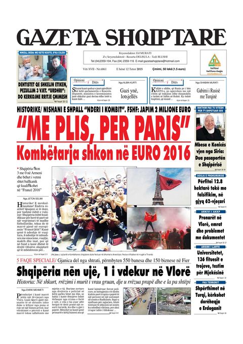 Gazeta Shqiptare 2015-10-12