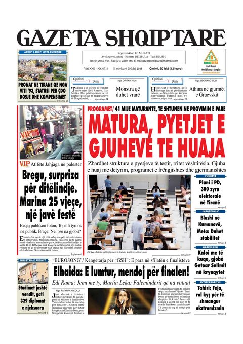 Gazeta Shqiptare 2015-05-20