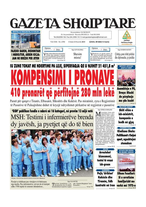 Gazeta Shqiptare 2015-07-20