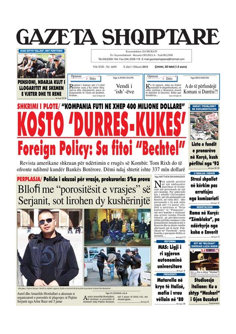 Gazeta Shqiptare 2015-02-01