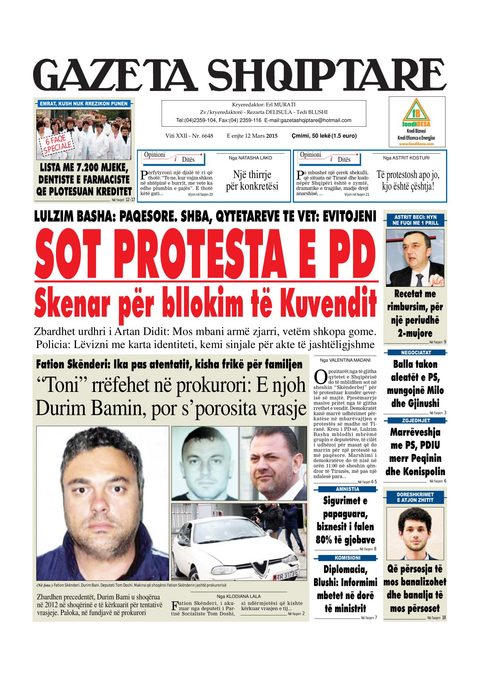 Gazeta Shqiptare 2015-03-12