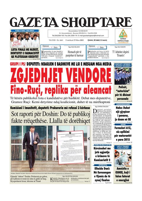Gazeta Shqiptare 2015-03-25