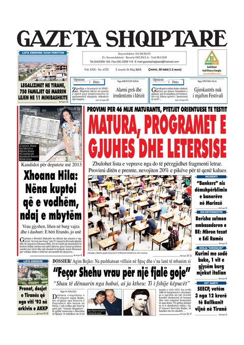 Gazeta Shqiptare 2015-05-26