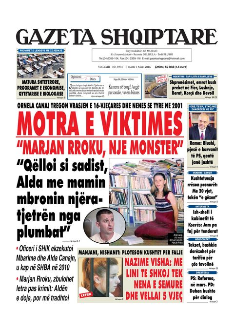 Gazeta Shqiptare 2016-03-01