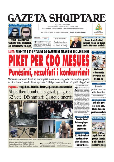 Gazeta Shqiptare 2016-02-02