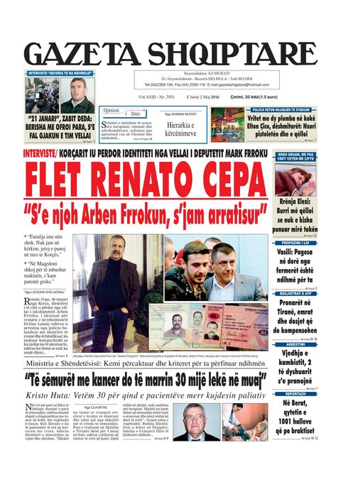 Gazeta Shqiptare 2016-05-02
