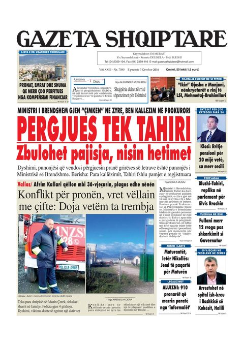Gazeta Shqiptare 2016-06-03