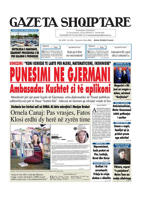 Gazeta Shqiptare 2016-03-04