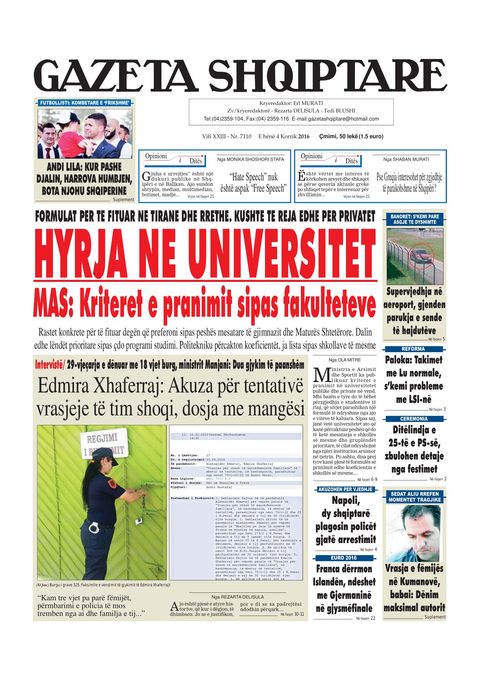 Gazeta Shqiptare 2016-07-04