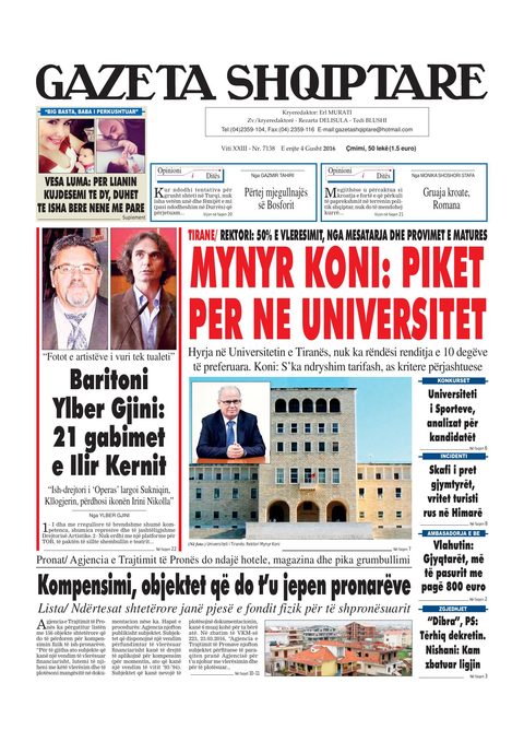Gazeta Shqiptare 2016-08-04