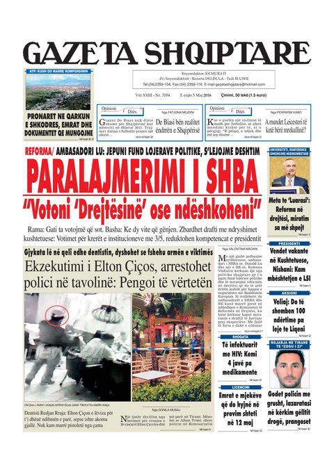 Gazeta Shqiptare 2016-05-05