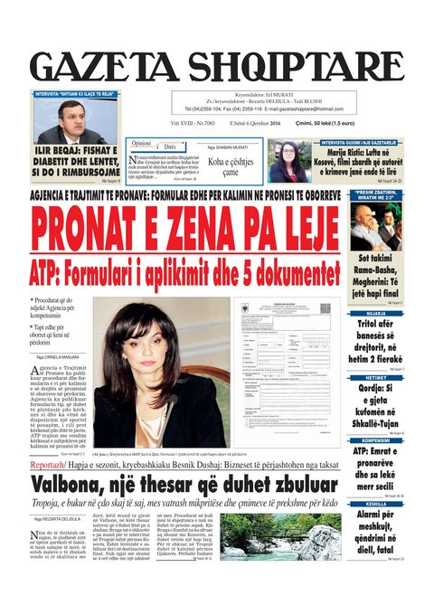 Gazeta Shqiptare 2016-06-06