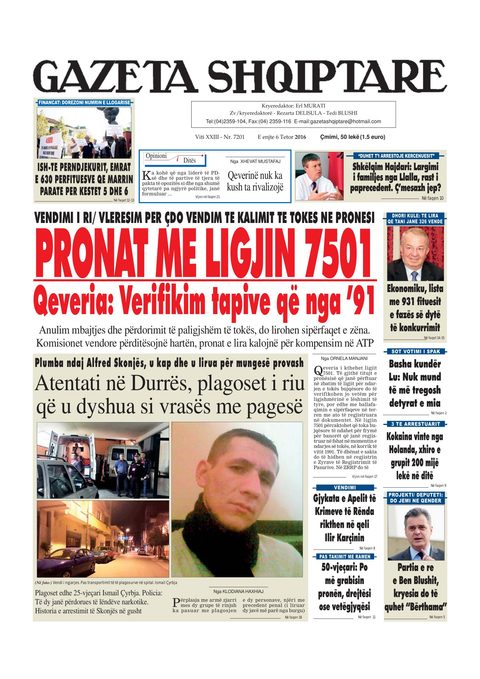 Gazeta Shqiptare 2016-10-06