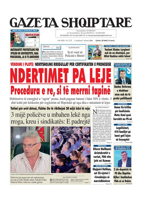 Gazeta Shqiptare 2016-09-07