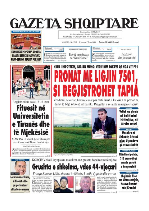 Gazeta Shqiptare 2016-10-07