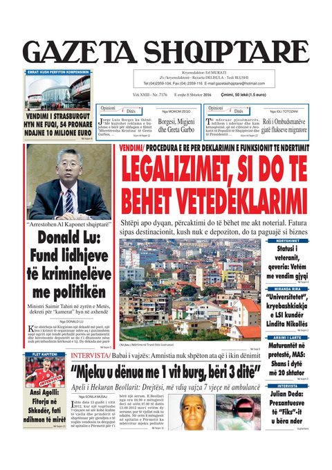Gazeta Shqiptare 2016-09-08