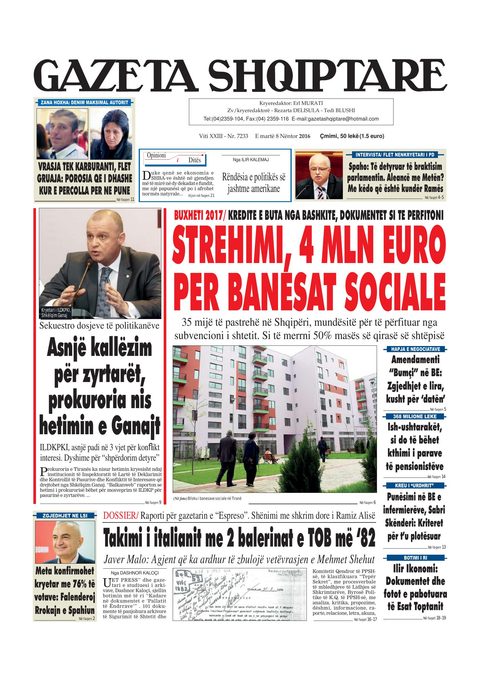 Gazeta Shqiptare 2016-11-08