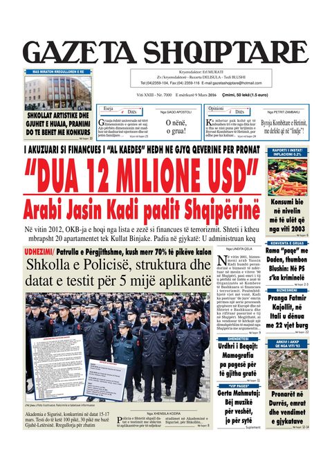 Gazeta Shqiptare 2016-03-09