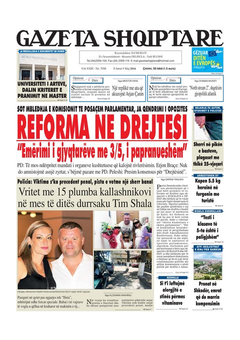 Gazeta Shqiptare 2016-05-09