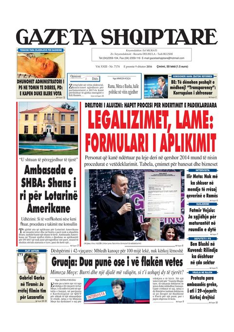 Gazeta Shqiptare 2016-09-09