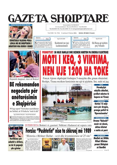 Gazeta Shqiptare 2016-11-09
