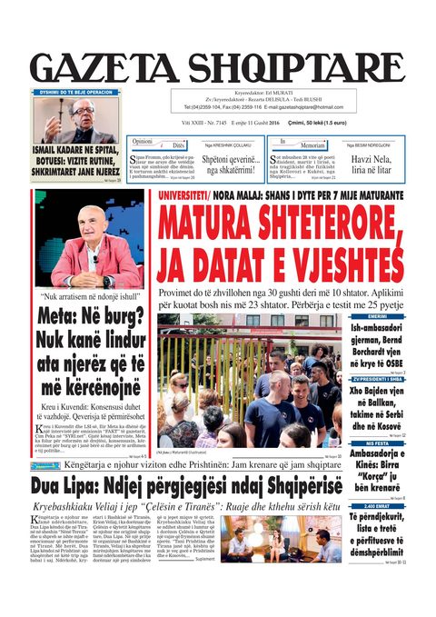 Gazeta Shqiptare 2016-08-11
