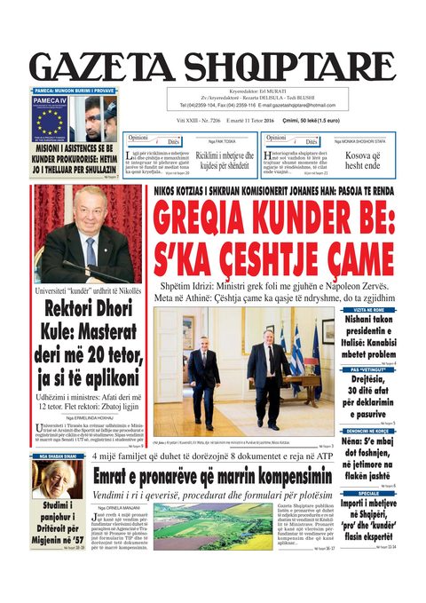 Gazeta Shqiptare 2016-10-11