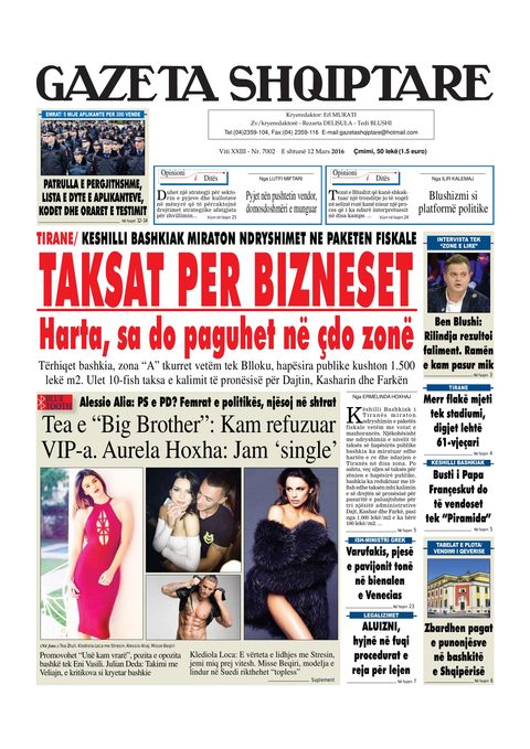 Gazeta Shqiptare 2016-03-12