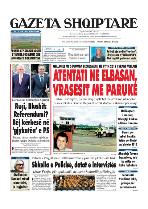 Gazeta Shqiptare 2016-04-12
