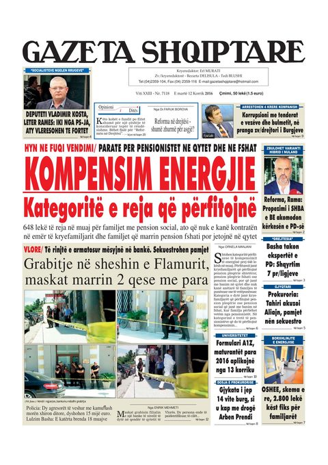 Gazeta Shqiptare 2016-07-12