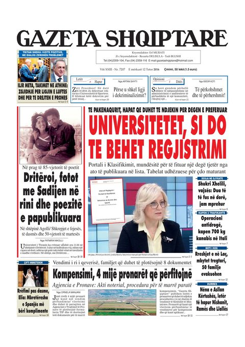 Gazeta Shqiptare 2016-10-12
